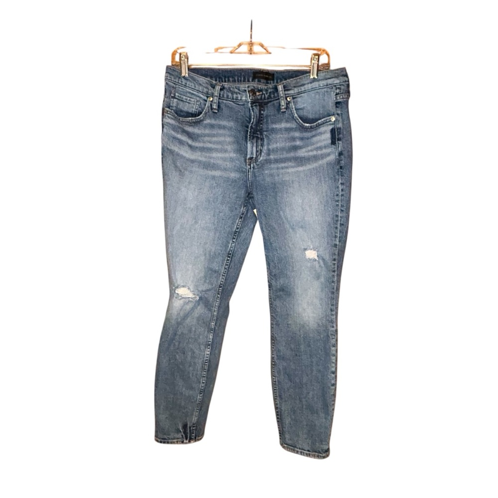 Silver Jeans Womens Not Your Boyfriend’s Jeans Stretch Distressed Denim W29 L27